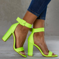2019 Female Shoes Clubwear Shiny Green Color Large Size 42 Good Quality High Heels Woman Sandals